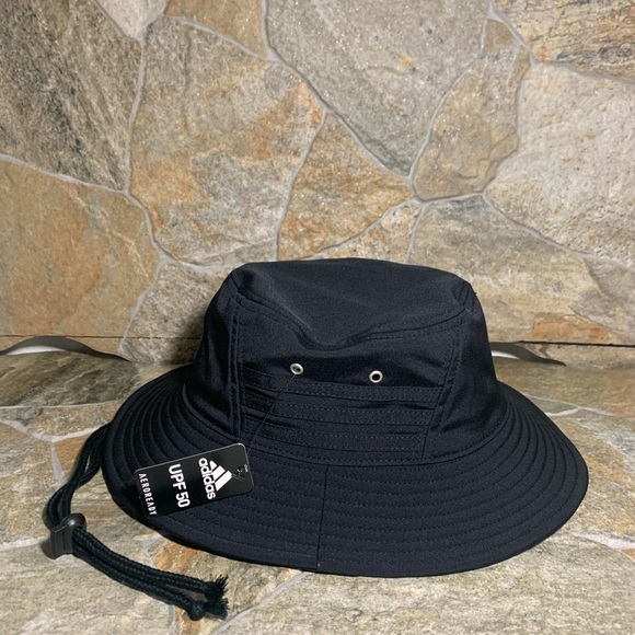 adidas Aeroready Bucket Hat UPF 50 Black Color One Size New - Picture 4 of 7